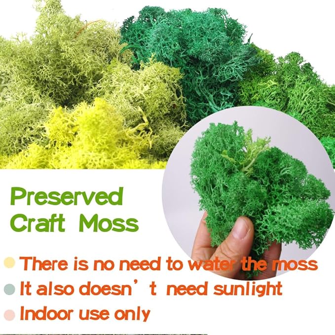 Preserved Moss-3.5 OZ Moss for Crafts Faux Moss Decor Natural Green Moss for Art Wall Florist Decor, Fairy Gardens, Wedding, Floral Project(Light Pink 3.5 OZ)