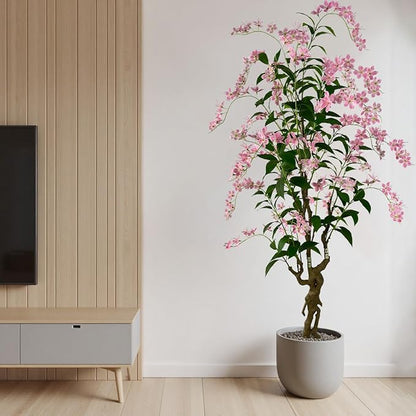 Artificial Tree Faux Jasmine Tree 7ft Tall Fake Jasmine Plant in Pot Fake Silk Tree Faux Plants Indoor