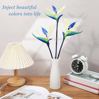 Hanaive 12 Pcs Bird of Paradise Artificial Plant 24 Inches Hawaiian Tropical Flowers Fake Rubber Strelitzia Faux Flowers Bouquet for Home Garden Office Wedding Indoor Outside Party Decor DIY (Blue)