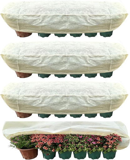 Plant Cover Freeze Protection, Winter Plant Covers, Plant Frost Cover, Tree Plant Freeze Protection Covers, Planter Plant Winter Frost Blanket with Zip Drawstring,2 Pack (39.3x17.7x15.7INCH)