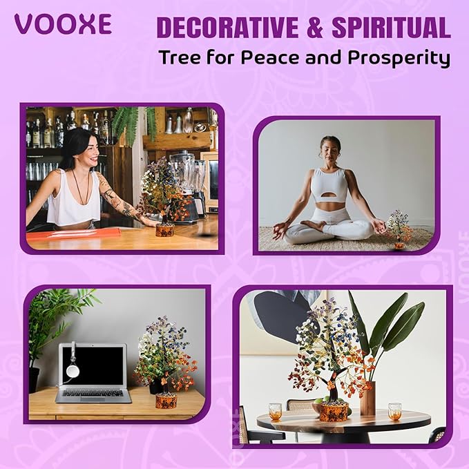 Crystal Tree of Life Seven Chakra, Crystal Healing Stone for Home Office & Decor FENG Shui Money Tree Positive Energy Gifts for Women, MOM,Wife Birthday
