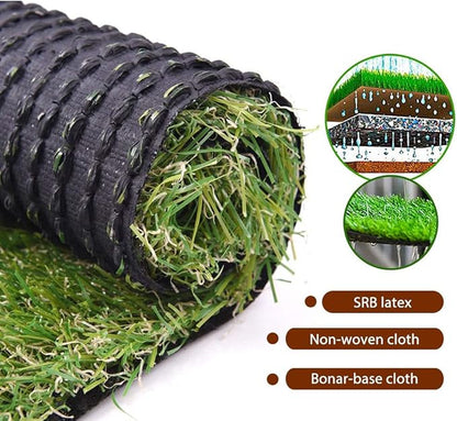 ALTRUISTIC Thick Realistic Artificial Grass Mat Customized Sizes, 14ft x 56ft Synthetic Fake Astro Turf Indoor Outdoor Garden Lawn Landscape, Faux Grass Rug with Drainage Holes