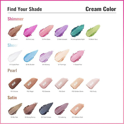 Oulac Cream Eyeshadow also for Highlighter Large Capacity Highly Pigmented Eye Shadow Waterproof &Long Lasting with Moisturizing Formula, Shimmer Glitter Eye Makeup Set 3