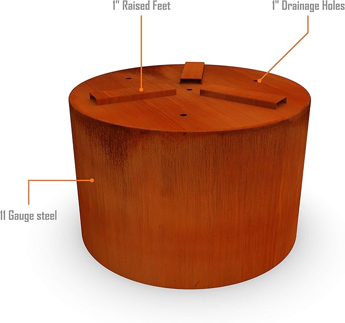 Plantercraft Large Round Corten Steel Planters for Outdoor Plants - 42 Inch Tall Extra Large Outdoor Planter for Modern Patio, Deck & Entryway | Weathering Steel