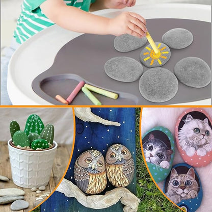 LANIAKEA 20 Pcs River Rocks for Painting, 3-5 Inch River Rocks Caft Rocks for Arts Multi-Color Painting Rocks for Kids Project, Crafts and Home Decoration