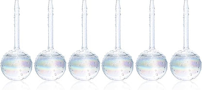 Clear Plant Watering Globes Set of 6 - Small Self Watering Globes for Indoor & Outdoor Plants - Automatic, Glass Watering Bulbs for Daily Use, Plant Watering Devices