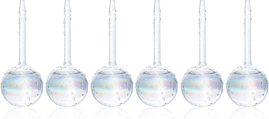 Clear Plant Watering Globes Set of 6 - Small Self Watering Globes for Indoor & Outdoor Plants - Automatic, Glass Watering Bulbs for Daily Use, Plant Watering Devices
