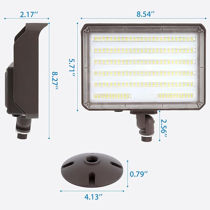 100W LED Flood Light Outdoor Knuckle, Switch Controlled Floodlight with Plate,5000K 14200Lm IP65 Waterproof Outdoor Security Lights for Yard Garden Garage,ETL Listed