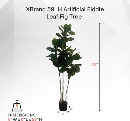 XBrand 59.1" Artificial Fiddle Leaf Fig Tree