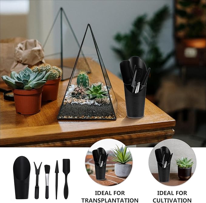 5pcs Succulent Gardening Tool Mini Hand Transplanting Tools for Indoor and Outdoor Plants Ergonomic Design Portable Gardening Accessory for Weeding Digging Pruning