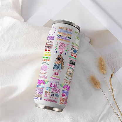 Photographer Tumbler Gifts For Women Girls,Photography Mugs, Vintage Camera Lens Mug, Cool Gifts For Photographers, Photography Gifts For Women 17 Oz