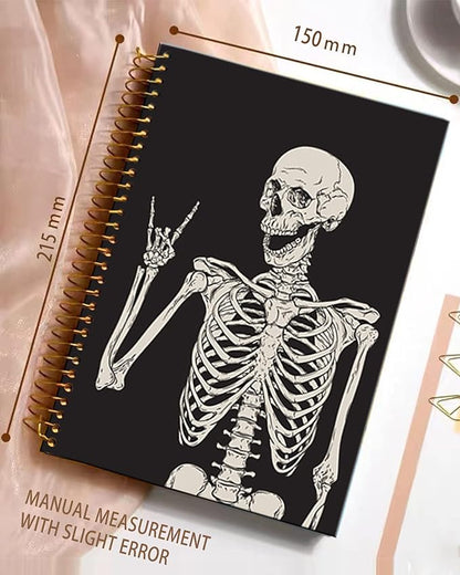 iampanda Spiral Journal Notebook,Strong TwinWire Binding with Premium Paper for Girl Women,Cool Funny 60 Sheets A5 College Ruled NotebookJournal,Perfect for School Office Home Gifts,Skull Human