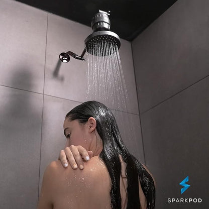 SparkPod Shower Head - High Pressure Rain - Premium Quality Luxury Design - 1-Min Install - Easy Clean Adjustable Replacement for Your Bathroom Shower Heads (Vintage Oil Rubbed Bronze, 6 Inch Round)