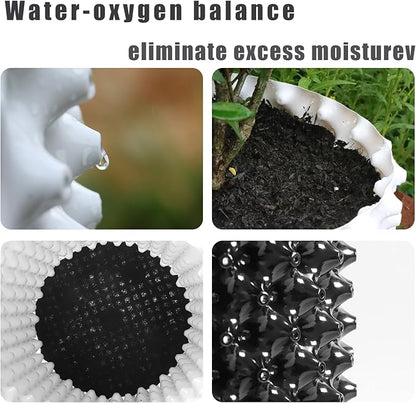 Plant air pruning pot, honeycomb porous structure design, improve root system development, prevent decay, suitable for flowers/vegetables/seedlings, farm planting solutions (Black, 12inches-5G-6P)