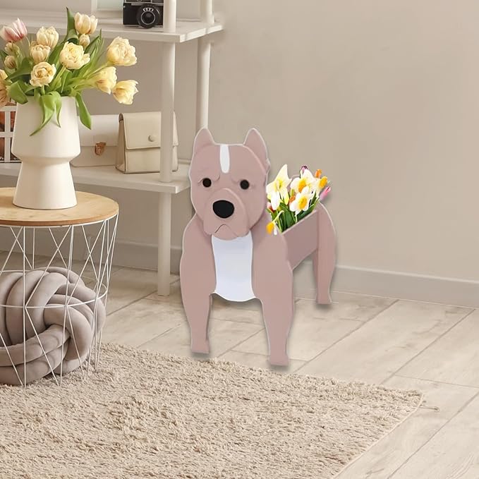 Bulldog Dog Planter Plant Pots,Cute Dog Flower Planter,Gifts for Pet Lovers,Unique Animal Plant Pots,Office,Indoor Outdoor Garden Decor(9.45 * 7.32 * 13.5in)