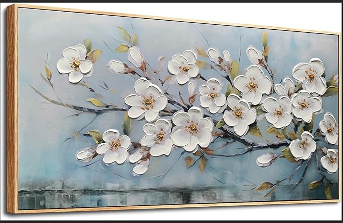 Anolyfi Framed Large Textured Canvas Wall Art for Living Room, Modern Elegant Landscape Artwork for Bedroom Hallway Dining Room Office Home Decor, 58"x29"