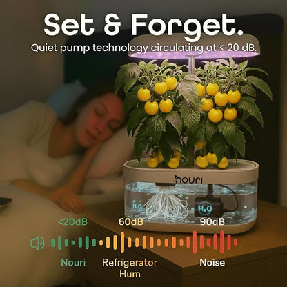 Nouri 7 Pod Smart Garden for Home Cooks | w/Heirloom Salad | Hydroponics Growing System | LED Grow Lights | Indoor Herb Garden Kit | Herb Growing Kit Indoors for Plant Lovers, Gardeners, Kitchen