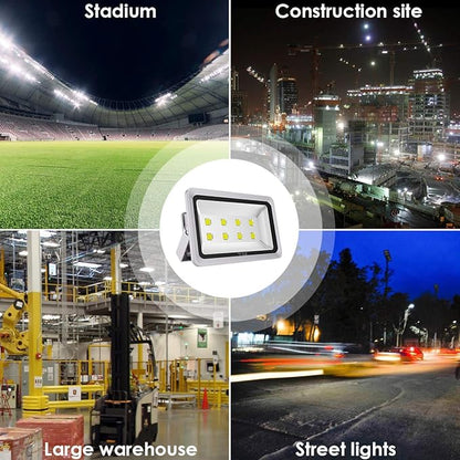 400W LED Flood Light Outdoor,2400W Equivalent 40000LM 6000K Daylight White Super Bright FloodLight with Plug,85-285V IP66 Waterproof Commercial Lighting for Fields,Counts,Arena,Stadium