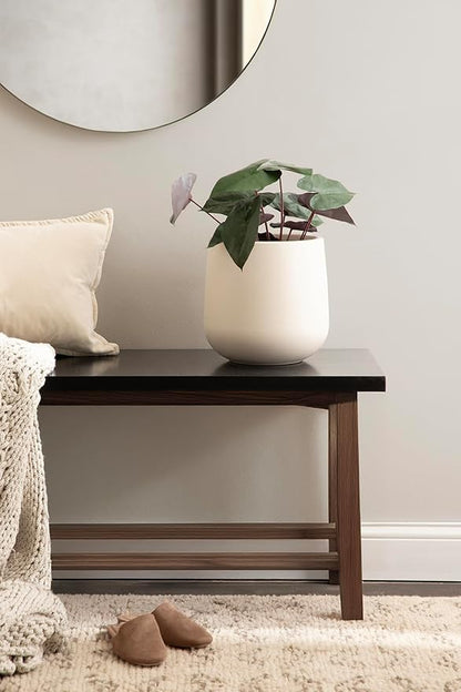 Kate and Laurel Jia Transitional Round Indoor Planter Pot, 11 x 11 x 11, Cream, Modern Circular Planter for Indoor Plants for Living Room or Sunroom Decor