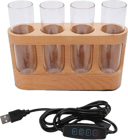 Pssopp Terrarium Kit Plant Propagation Station with Wooden Stand, 9 Level Dimmable LED Light Desktop Terrarium for Hydroponic Research Nan