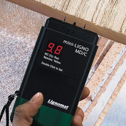 M-11 Mini-Ligno MD/C in-Kiln Moisture Meter Detector – Precise Wood Moisture Measurement, Dual Calibration for Soft and Hard Wood, External Probe Compatible, 6' Teflon-Coated Cable