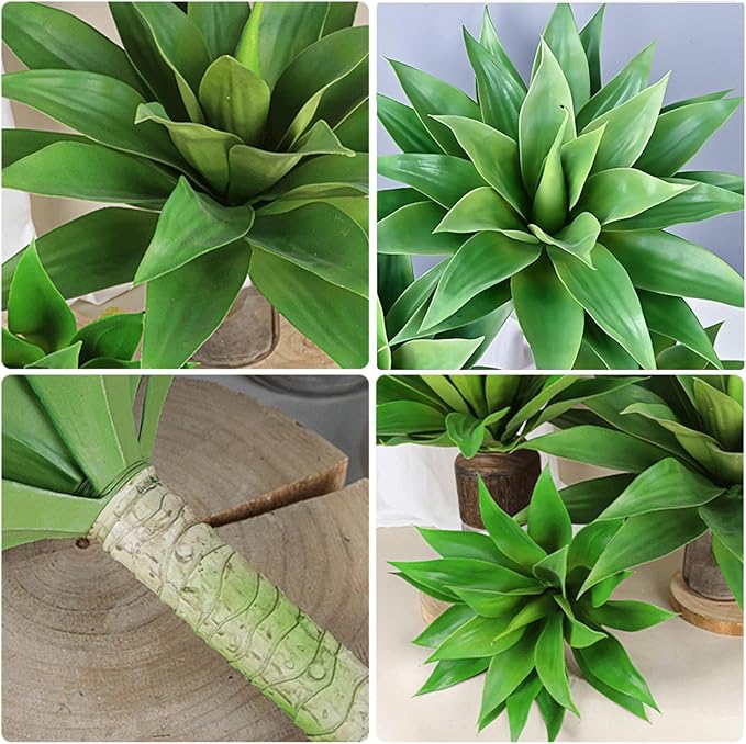 CXGS Artificial Agave Plant Large Fake Plants 2 Pack 28 Inch Faux Plants UV Resistant Agaves Greenery for Home Indoor and Outdoor Decor