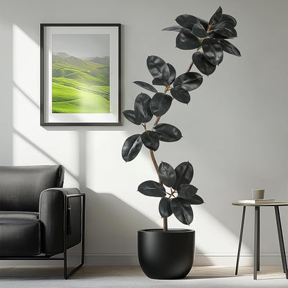 5.2ft Artificial Rubber Tree Faux Plants Indoor Faux Floor Artificial Trees Indoor,Fake Plant Fake Tropical Plants,Large Floor,Real Touch Rubber Tree for Home Decor