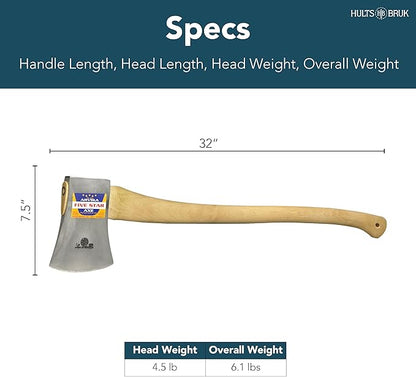 Hults Bruk 840511 Arvika 5 Star Racing Axe - 4.5 lb Head, 32" Handle