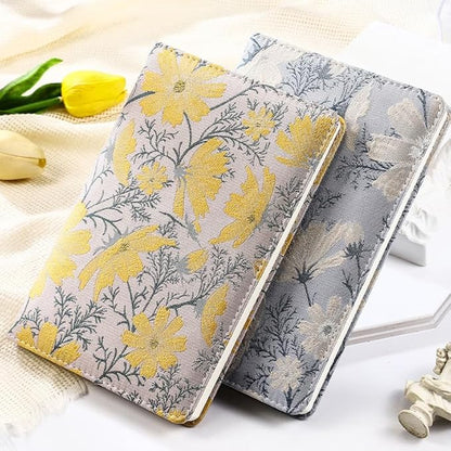 ipoul Floral Notebook, Journal for women, A5, Hardcover, 6x8, Ruled Pages, Lay Flat, Pretty, Daisy Notebook, Yellow, Reading Journal, Writing Notebook, Personal Journal