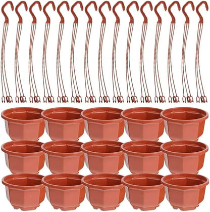 15Pcs Plastic Plant Pots, 10CM Thicken Flower Pot Root-Control Nursery Seedling Planter Decorative Garden Plant Container for Indoor Outdoor Bonsai Plants