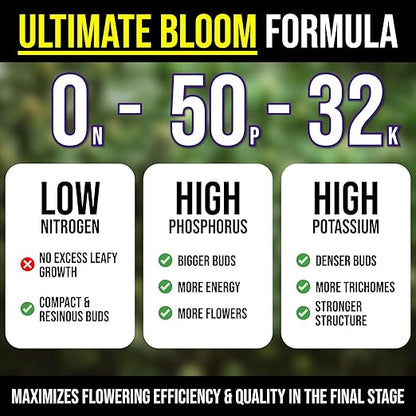 Bloom Booster Flowering Enhancer & Heavy Harvests – High-Density PK Formula – BudCharge 0-50-32 | Ideal for Fruit & Flower Production (1, Pounds)