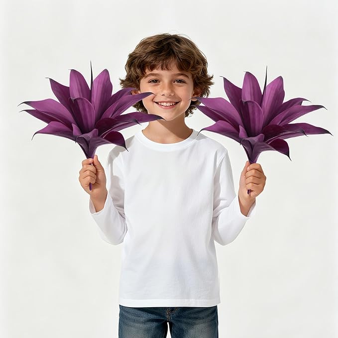 Artificial Agave 15In Faux Agave Fake Greenery Outdoor Artificial Plant Fake Plant for Indoor Home Decoration Plastic Plant Outdoor Decoration Front Porch Decor Simulation Plants 2Pack,Purple
