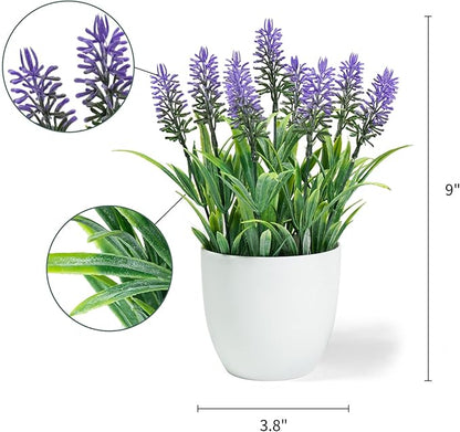 Ferrisland Fake Plants Artificial Succulent: Indoor Faux Aloe Potted Home Decor Aesthetic - Small Decorations for Office Desk or Living Room Table Shelf of Aloe Vera in Pots - 12 Inch (Lavender, 9IN)