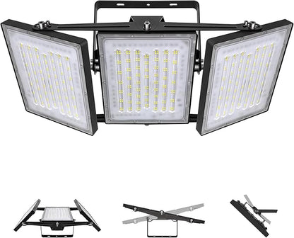 LED Flood Light Outdoor, STASUN 600W 60000lm 6000K Daylight White IP66 Waterproof, Commercial Parking Lot Light,3 Heads for Yard Street Stadium House Floodlight Bright Security Lights for Outdoor Area