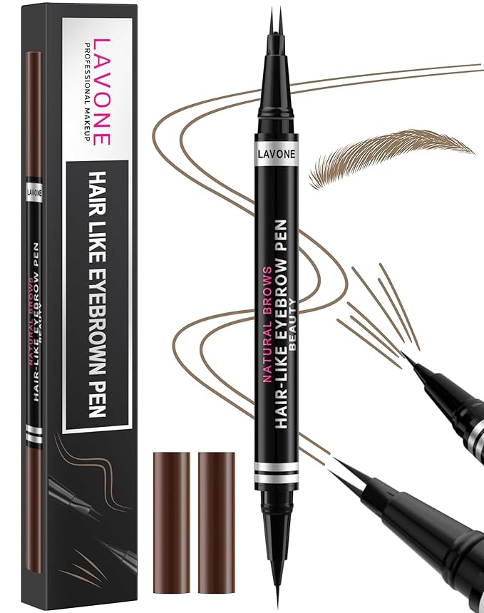 Eyebrow Pencil, 2-in-1 Waterproof Eyebrow Pen, with 2 Tip Microblading Eyebrow Pencil and Ultra-Precise Brow Pencil, with Eyebrow Brush, Eyebrow Pencils for Women, Natural Hair-Like Brows - Taupe