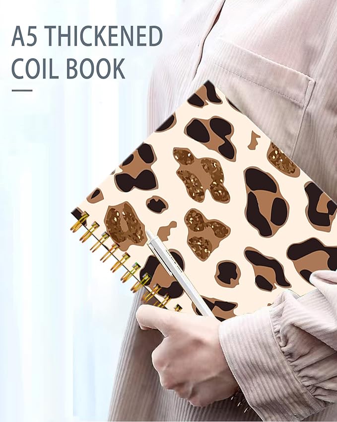 iampanda Spiral Journal Notebook,Strong Twin-Wire Binding with Premium Paper for Girl Women,Luxury Design 60 Sheets A5 College Ruled Notebook/Journal,Perfect for School Office Home Gifts,Rose Gold