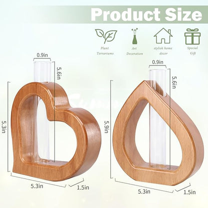 Plant Propagation Stations 2 PCS Wall Hanging Planters for Indoor Plants Glass Tubes Home Decorations Gifts Terrarium Plants Live