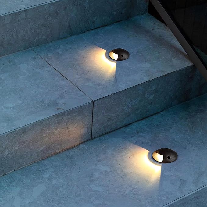 LED Well Lights Outdoor In Ground Lighting Low Voltage Landscape Lighting,2W AC/DC 12V 24V Driveway Lights Warm White Waterproof IP68 Aluminium Single Side Lighting,4PACKS