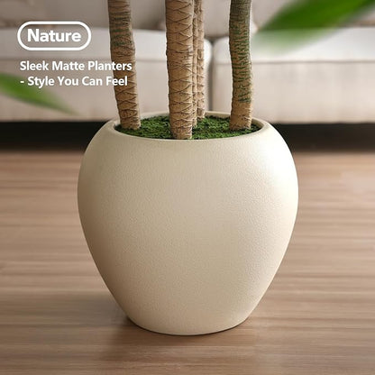 Artificial Dracaena Tree Indoor - 8FT UV Resistant Fake Outdoor Plants with Planter- Tall Faux Tree for Front Porch, Patio, Garden, Wedding, Home, Living Room Decor, VN151