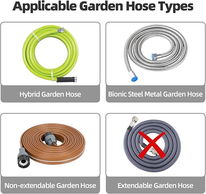 Garden Water Hose Reel Cart, Holds 65-100 Ft of 5/8 Inch, Wall Mounted Garden Hose Cart, Portable Hose Holder for Convenient Hose Storage and Watering