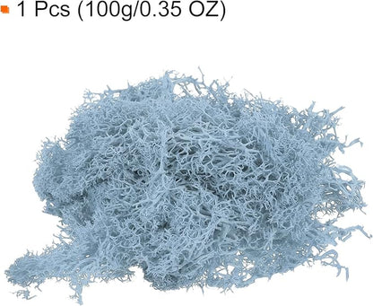MECCANIXITY 3.5 OZ Moss Fake Craft Moss Artificial Moss Natural Preserved Moss for Craft Arts Floral DIY Project Wall Wedding Garden Patio Table Terrariums Decoration(Light Blue)