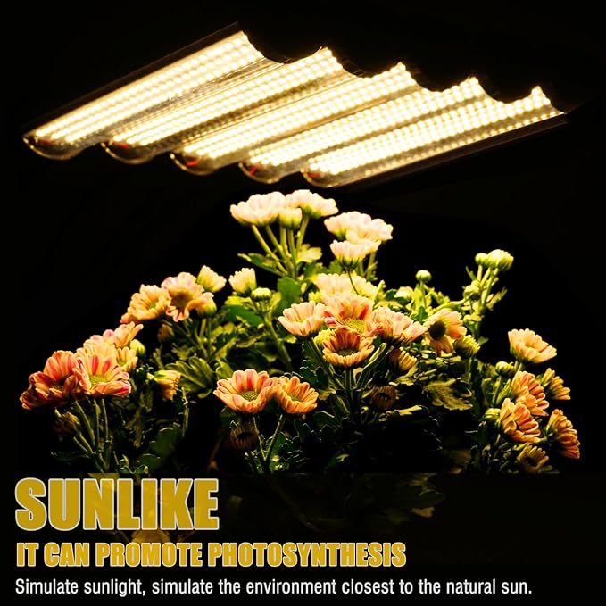 LED Grow Light Coverage and Upgraded Larger Board, Full Spectrum Grow Lamps for Indoor Hydroponic Growing Light with High PPFD (5 Branches)