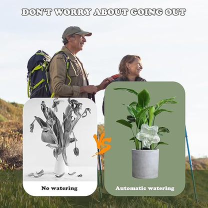 Star2-shaped Self Plant Watering Globes-4 Top Fill Automatic Planter Watering Insert with Slow Release-Watering drip Irrigation Device for Indoor and Outdoor Plants.