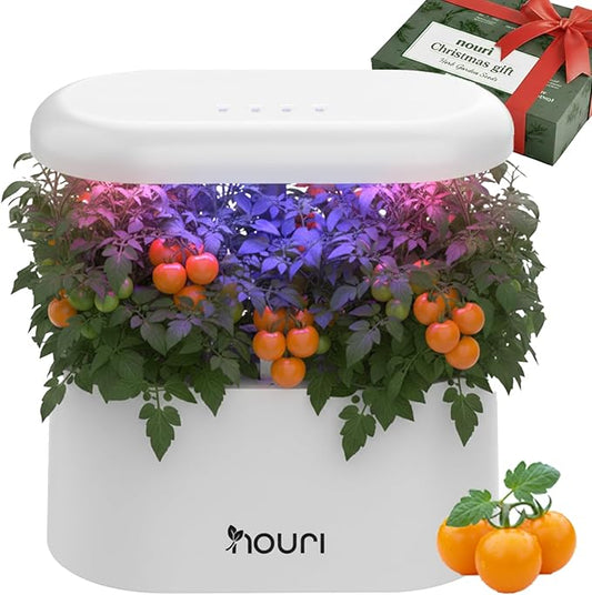 Nouri 5 pod Smart Garden for Home Cooks | w/Heirloom Salad | Hydroponics Growing System | LED Grow Lights | Indoor Herb Garden Kit | Herb Growing Kit Indoors for Plant Lovers, Gardeners, Kitchen