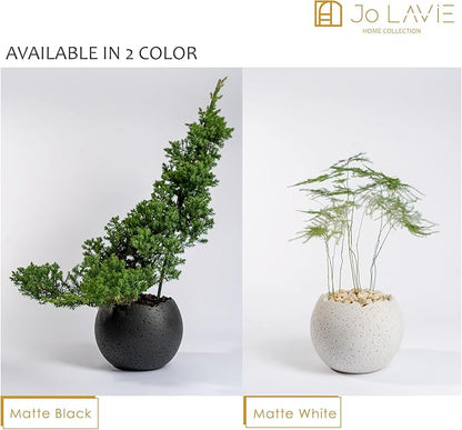 6 Inch Modern Minimalist Resin Planters with Drainage Hole, Charcoal Gray Indoor Outdoor Flower Pots for Succulents, Herbs, Orchids & Small Plants - Charcoal Gray