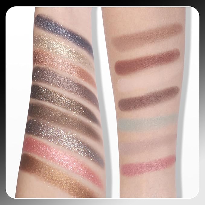 UCANBE Baked Eyeshadow Makeup Palette with Hidden Gems, 16 Colors Nude Eye Shadow with Matte Glitter Metallic Shimmer, Highly Pigmented Long Lasting Make Up Pallet