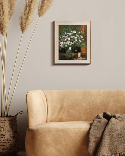 InSimSea Framed Canvas Wall Art, Flowers Wall Art for Living Room & Bathroom - Vintage Oil Painting, Print Home Decor - Wild Flowers (10"x12")
