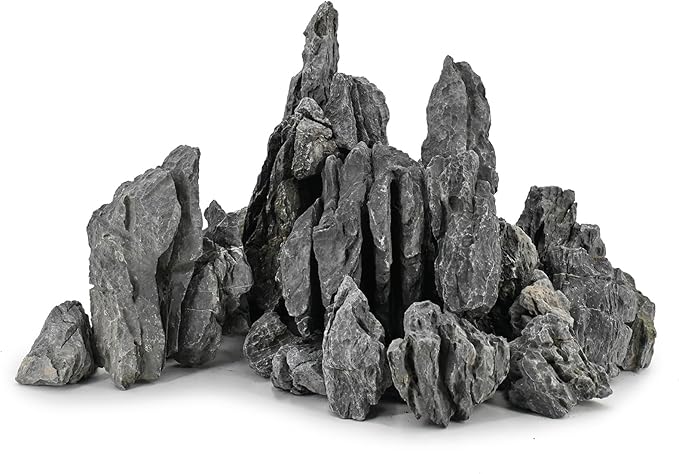 Unocho Seiryu Rock Aquarium Stones 11lb Natural Dragon Stone for Aquascaping Fish Tank Aquarium Landscaping Model Tank Decoration Miniature Fairy Garden(3-8 Inches)