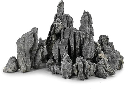 Unocho Seiryu Rock Aquarium Stones 11lb Natural Dragon Stone for Aquascaping Fish Tank Aquarium Landscaping Model Tank Decoration Miniature Fairy Garden(3-8 Inches)