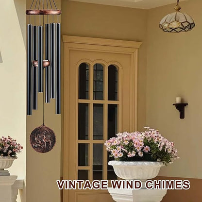 Wind Chimes for Outside, Vintage Deer Deep Tone Wind Chime Outdoor Clearance, Patio Porch Balcony Decoration, Garden Hanging Decor Gifts for Women Mom Grandma (34" Deer)